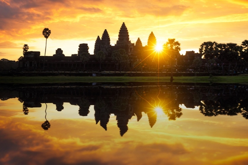 Sunset in Angkor Thom temple, Cambodia